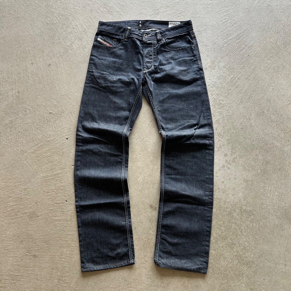 Vintage Diesel Larkee Jeans Mens 33x34 Raw Denim Dark Straight Leg Button Fly